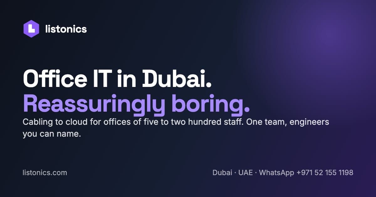 Listonics: One IT Company in Dubai for the Whole Office, Cable to Cloud — additional image